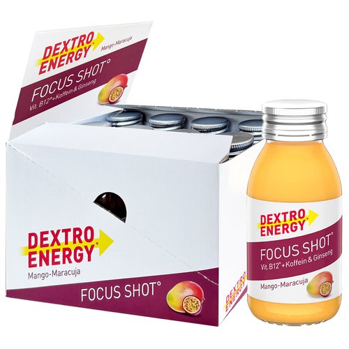 Dextro Energy Focus Shot Mango+Maracuja 12 Stck./K., Energie Getränk,