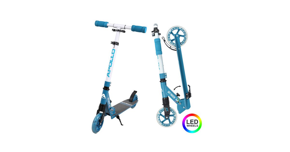 Apollo Apollo City Scooter klapp und höhenverstellbar SkyRacer LED, blau