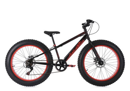 KS Cycling KS Cycling Mountainbike MTB 24 Zoll Fatbike SNW2458, Schwarz-Rot, 33 cm
