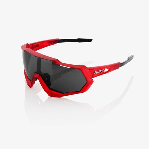 100 Percent Speedtrap matte rote und schwarze Brille mit schwarzer Spiegellinse