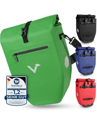 Valkental ValkBasic - große und wasserdichte Gepäckträgertasche, 28 Liter, grün Taschenvariante - Gepäckträgertaschen,
