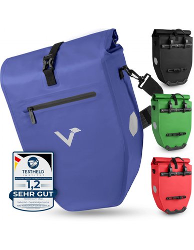 Valkental ValkBasic - große und wasserdichte Gepäckträgertasche, 28 Liter, blau Taschenvariante - Gepäckträgertaschen,