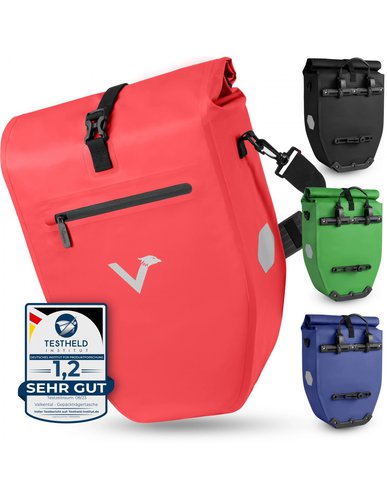 Valkental ValkBasic - große und wasserdichte Gepäckträgertasche, 28 Liter, rot Taschenvariante - Gepäckträgertaschen,