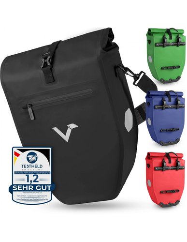 Valkental ValkBasic - große und wasserdichte Gepäckträgertasche, 28 Liter, schwarz Taschenvariante - Gepäckträgertaschen,