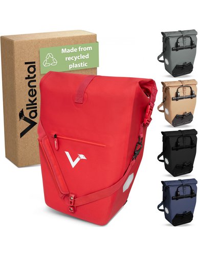 Valkental ValkOcean Gepäckträgertasche aus recyceltem Plastik, Koralle rot Taschenvariante - Gepäckträgertaschen,