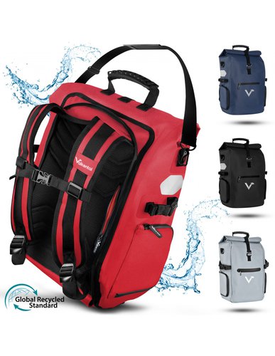 Valkental ValkPro 3in1 Fahrradtasche - hochfunktionales Multitalent, rot Taschenvariante - Gepäckträgertaschen,
