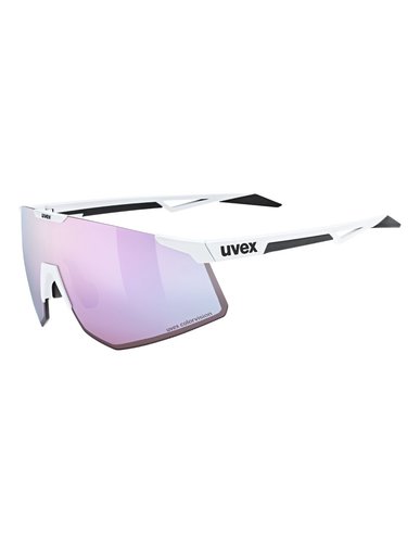 Uvex Sportbrille Pace Perform CV, white matt, colorvision mirror pink Cat. 3 pushy pink