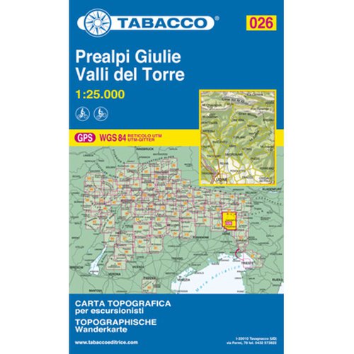 Tabacco Prealpi Giulie-Valli del Torre 026 Wanderkarte