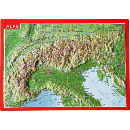 Georelief 3D Reliefpostkarte Alpen