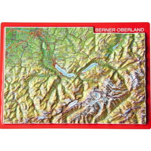Georelief 3D Reliefpostkarte Berner Oberland