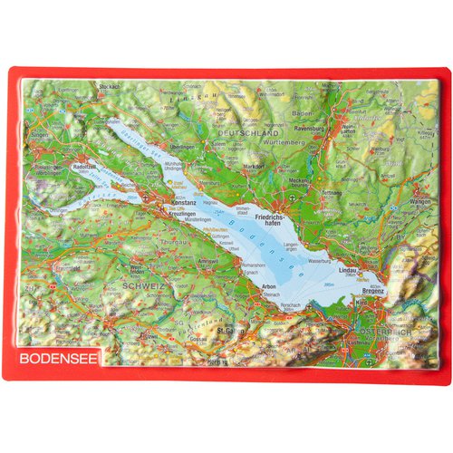 Georelief 3D Reliefpostkarte Bodensee