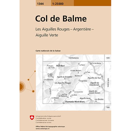 Swisstopo Col de Balme 1344 Landeskarte 1:25 000