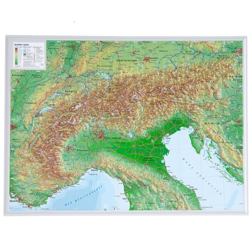 Georelief 3D Reliefkarte Alpen