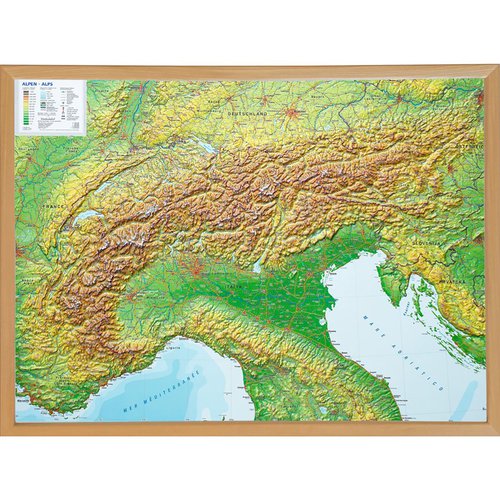 Georelief 3D Reliefkarte Alpen