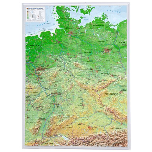 Georelief 3D Reliefkarte Deutschland