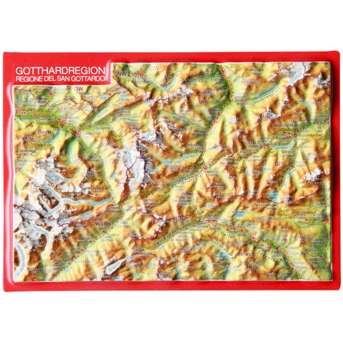 Georelief 3D Reliefpostkarte Gotthardregion