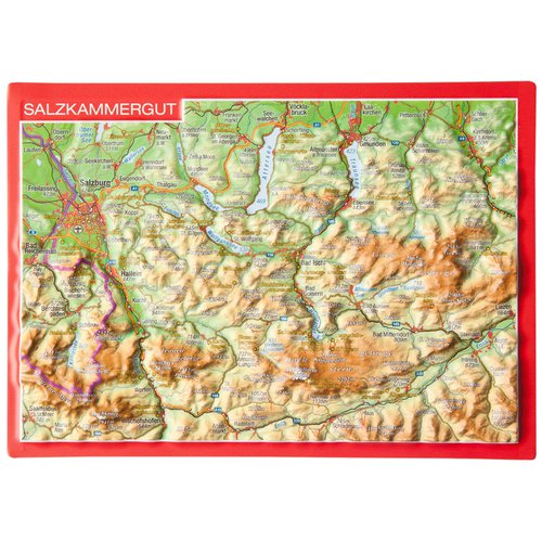 Georelief 3D Reliefpostkarte Salzkammergut
