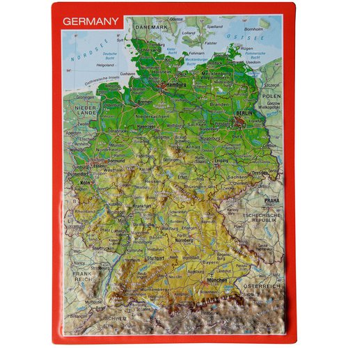 Georelief 3D Reliefpostkarte Deutschland