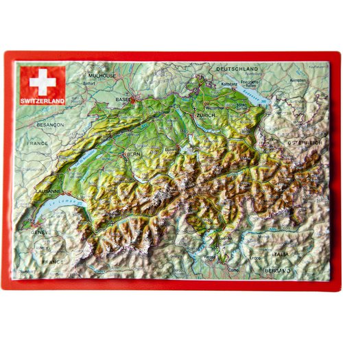 Georelief 3D Reliefpostkarte Schweiz