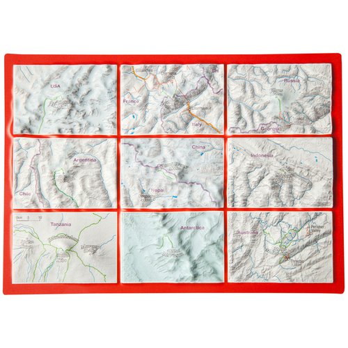 Georelief 3D Reliefpostkarte Seven Summits