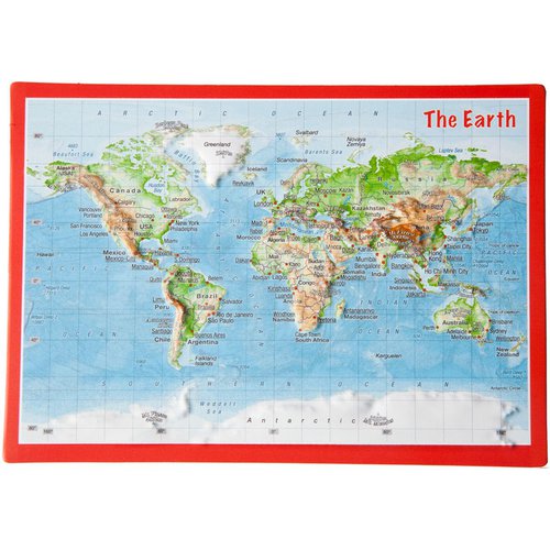 Georelief 3D Reliefpostkarte Welt