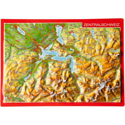 Georelief 3D Reliefpostkarte Zentralschweiz