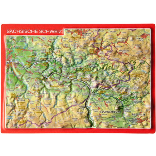 Georelief 3D Reliefpostkarte Sächsische Schweiz