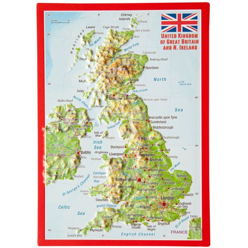 Georelief 3D Reliefpostkarte Großbritannien
