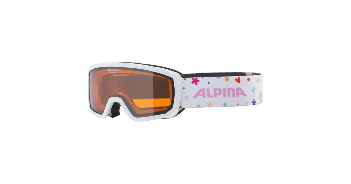 ALPINA Unisex - Kinderen, PINEY Skibrille,Eén maat, Zwart/orange : ALPINA