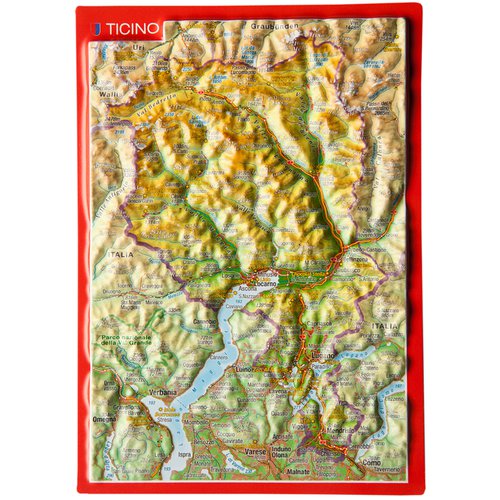 Georelief 3D Reliefpostkarte Tessin