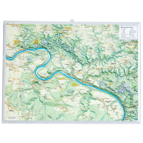Georelief 3D Reliefkarte Sächsische Schweiz
