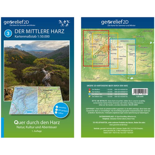 Georelief Der Mittlere Harz Wanderkarte
