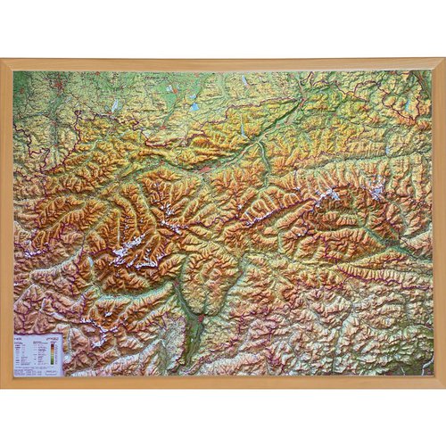 Georelief 3D Reliefkarte Tirol