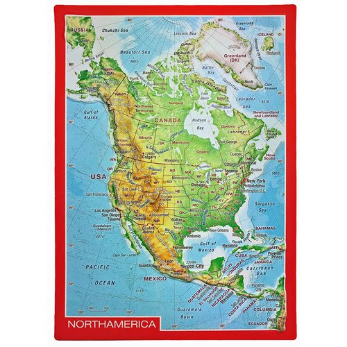 Georelief 3D Reliefpostkarte Nordamerika