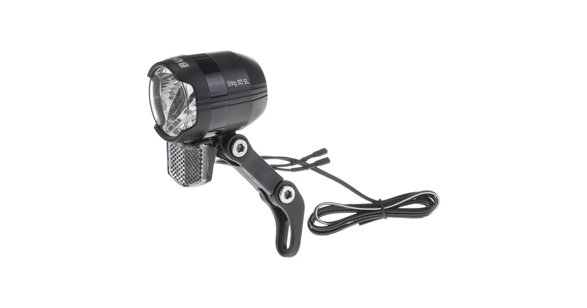 Feu Avant Büchel Shiny 80 Pour E-Bike – LED 80 Lux, Noir, Neuf Sous Blister