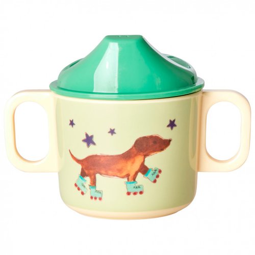 Rice Melamine 2 Handle Baby Cup with Animal Print