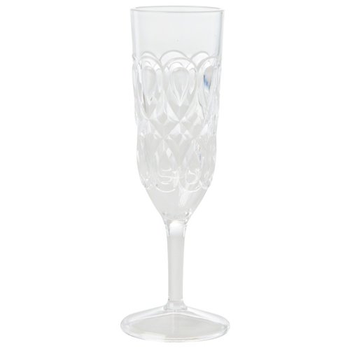 Rice Acrylic Champagne Glass w/ Swirly Embossed Detail Gr 200 ml weiß
