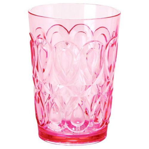 Rice Acrylic Tumbler with Swirly Embossed Detail Gr 500 ml rosa
