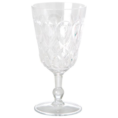 Rice Acrylic Wine Glass with Swirly Embossed Detail Gr 400 ml weiß