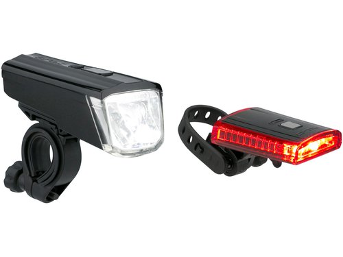 XLC Front Beamer+Rear Beamer Titania Beleuchtungsset CL-S16 mit StVZO