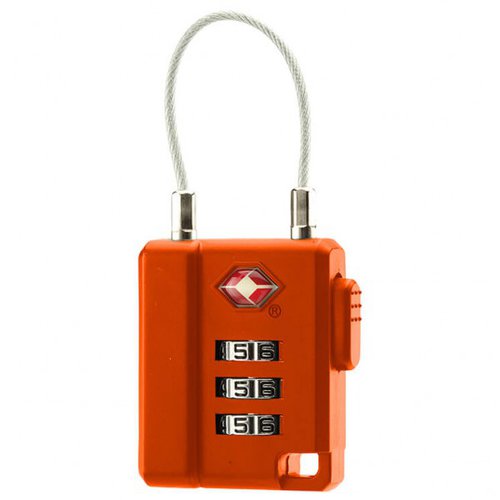 Basic Nature TSA Zahlenschloss Gr Mit Stahlseil orange