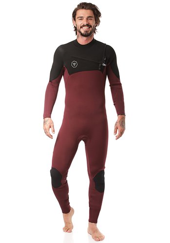 VISSLA Seven Seas 3/2mm Chest Zip - Neoprenanzug für Herren - Rot