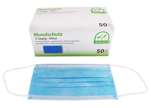 Medi-inn Mundschutz Atemschutz mit Elastikbändern Typ II 3-lagig