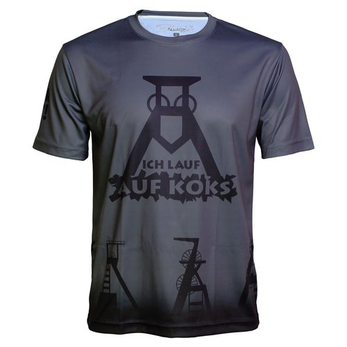Lauflust Ich lauf auf Koks Funktions T-Shirt Prospergrau für Männers