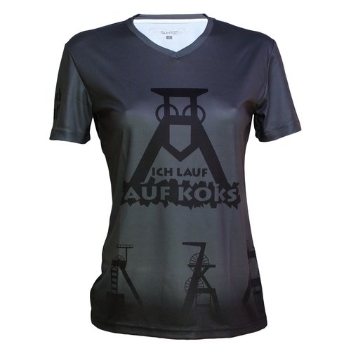Lauflust Ich lauf auf Koks Funktions T-shirt  prospergrau für Frauens