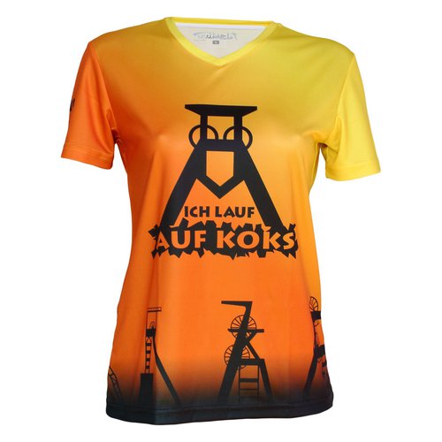 Lauflust Ich lauf auf Koks Funktions T-shirt  nordsternorange für Frauen