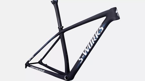 Specialized S-Works Epic Hardtail Frameset Satin Carbon / Color Run Blue Murano Pearl / Gloss Chrome Foil Logos 2022 M