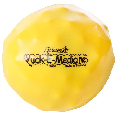 Spordas Medizinball "Yuck-E-Medicine", 1 kg, ø 12 cm, Gelb