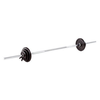Sport-thieme Langhantel-Set 27,5 kg, gummiert oder Chrom, Gummiert