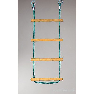 Huck Seiltechnik Strickleiter "Herkules-Tau mit Holzsprossen", Grün